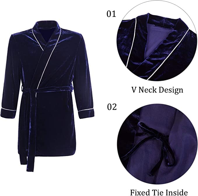 COLD POSH Men's Silk Velvet Pajamas Set Luxury Sleepwear for Autumn/Winter2