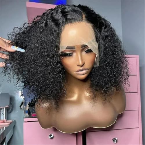 13x6 Lace Wig transparente cheveux humains 180 density perruque carrée courte 10 inch