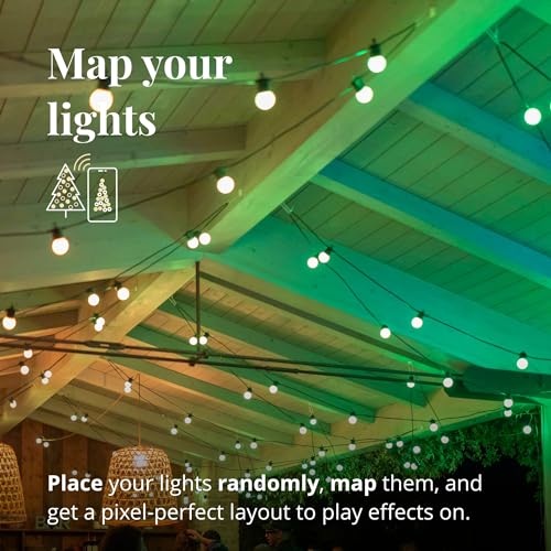 Smart LED RGB Festoon Lights with 20 Bulbs for Indoor and Outdoor Use, Alexa and Google Home Compatible