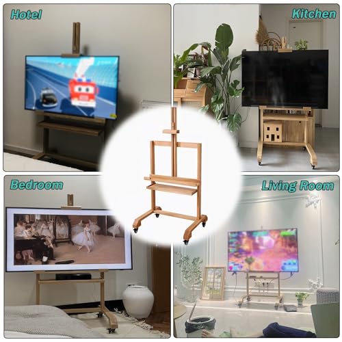 Soporte para TV Rodante Ajustable de Madera 75.5x62x150 cm miniatura 2