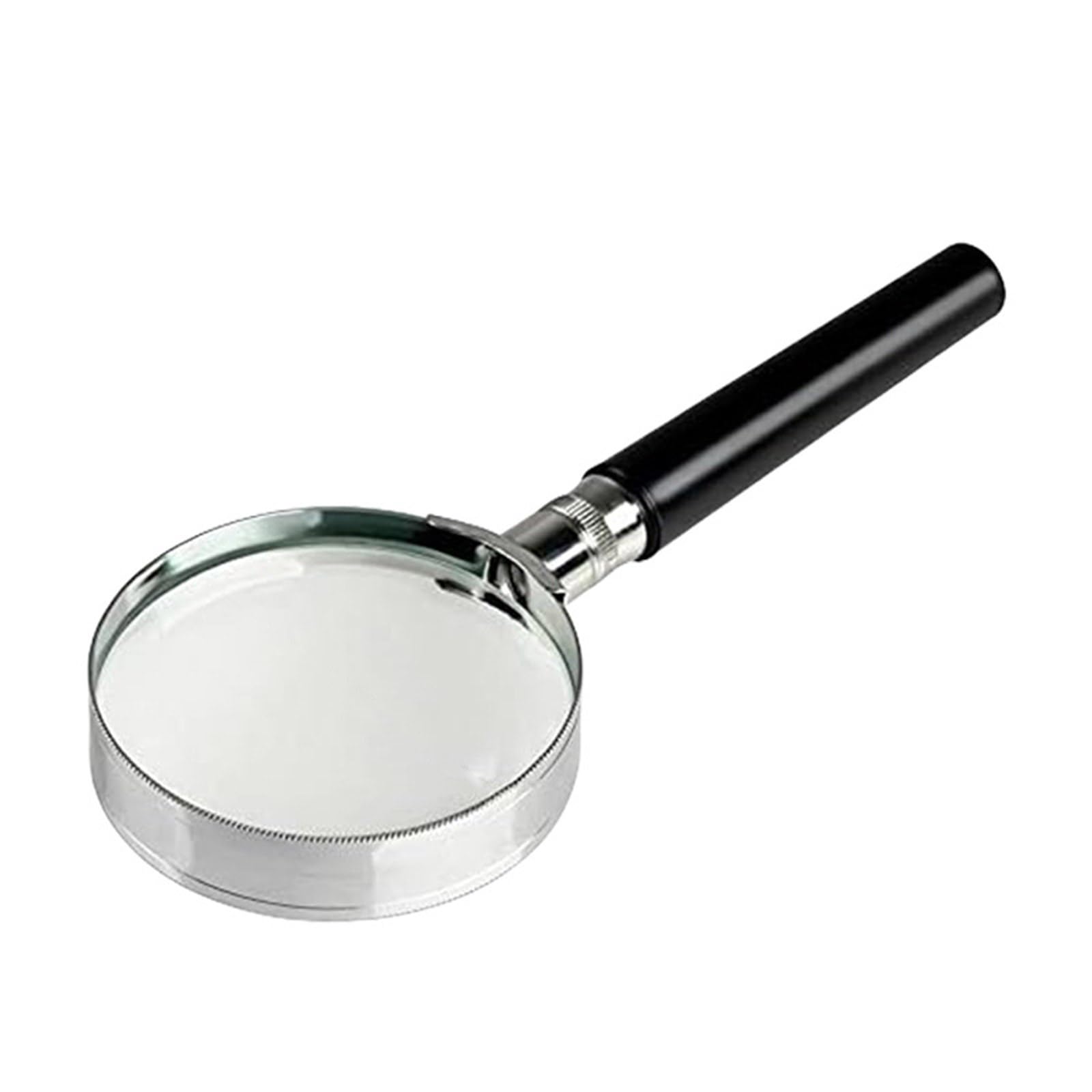 Handheld Magnifier with Ergonomic Metal Grip & Glass Lens, 50mm-100mm Options for Seniors Inspection Portable Magnifyings Glass