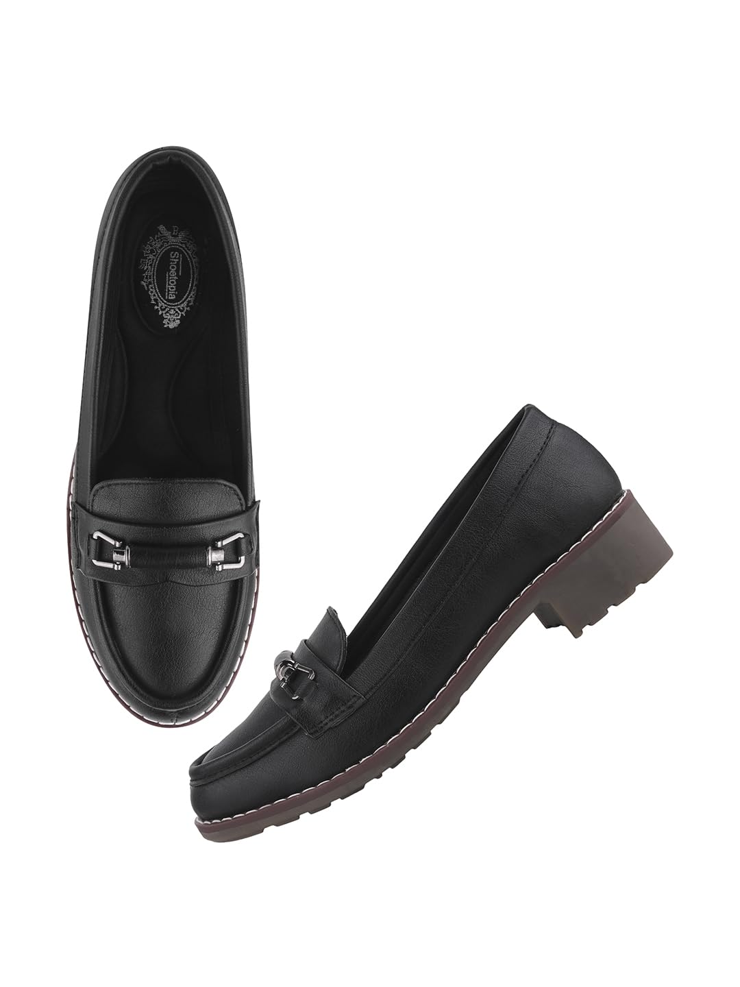 Shoetopia Upper Buckle Detailed Black Loafers for Women & Gilrs-EU37 (B0D76VFYH4) Amazon Price History, Amazon Price Tracker