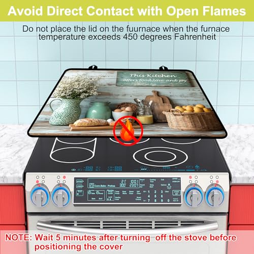 Image of Stove Top Covers for Electric Stove, Glass Stove top Cover 28 inchx 20 inch