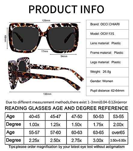 Image of OCCI CHIARI Narrow Reading Glasses Women Colorfull Cute Readers for Petite Face