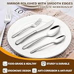 40-Piece Ensemble d'orfèvrerie, en acier inoxydable 8, Ensemble de couverts pour la vaisselle, Ensemble d'Utensiles pour le restaurant à la maison, Finition miroir, Lave-vaisselle Coffre-fort