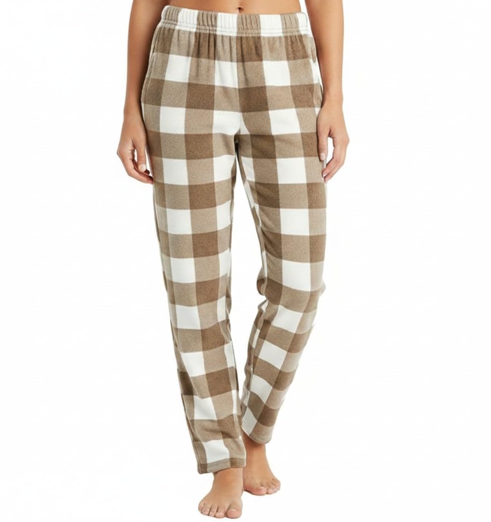 Hello Ladiz Women's Winter Fleece Soft & Warm Checked Lower/Pyjama/Pant/Trouser/ |Without Pocket | Waist Size: Upto- 26'' To 32'' / Length- 37'' (Available in Multicolour)-picture-33