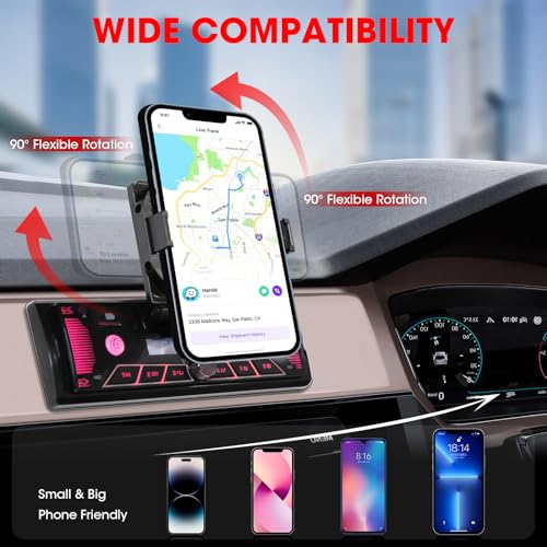 Radio coche Single-Din Bluetooth con soporte para teléfono miniatura 3