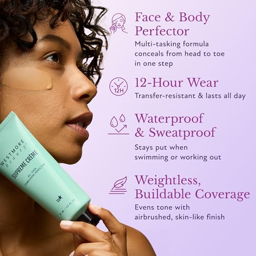 Westmore Beauty Supreme Creme All-Over Complexion Perfector – Long-Lasting CC Cream Foundation - Waterproof & Transfer-Resistant Skin Tint - 3.3 Oz Medium - Image 3