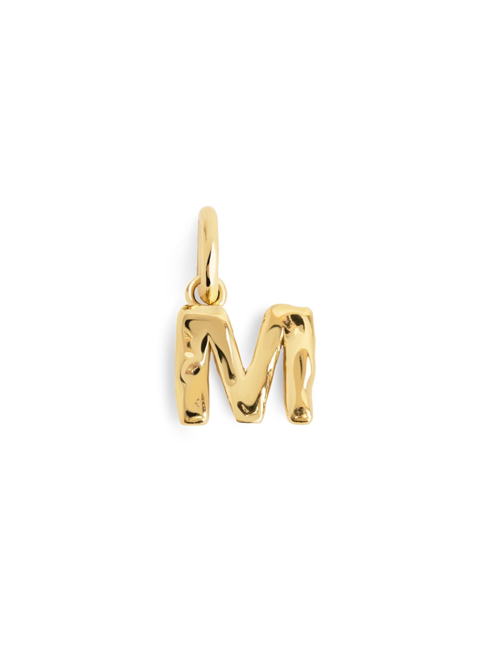 SINGULARU - Charm Letter Organic. Colgante en Plata de Ley 925 con Acabado Baño de Oro 18Kt. Combinable con Collar. Joyas para Mujer. Letras A - Z