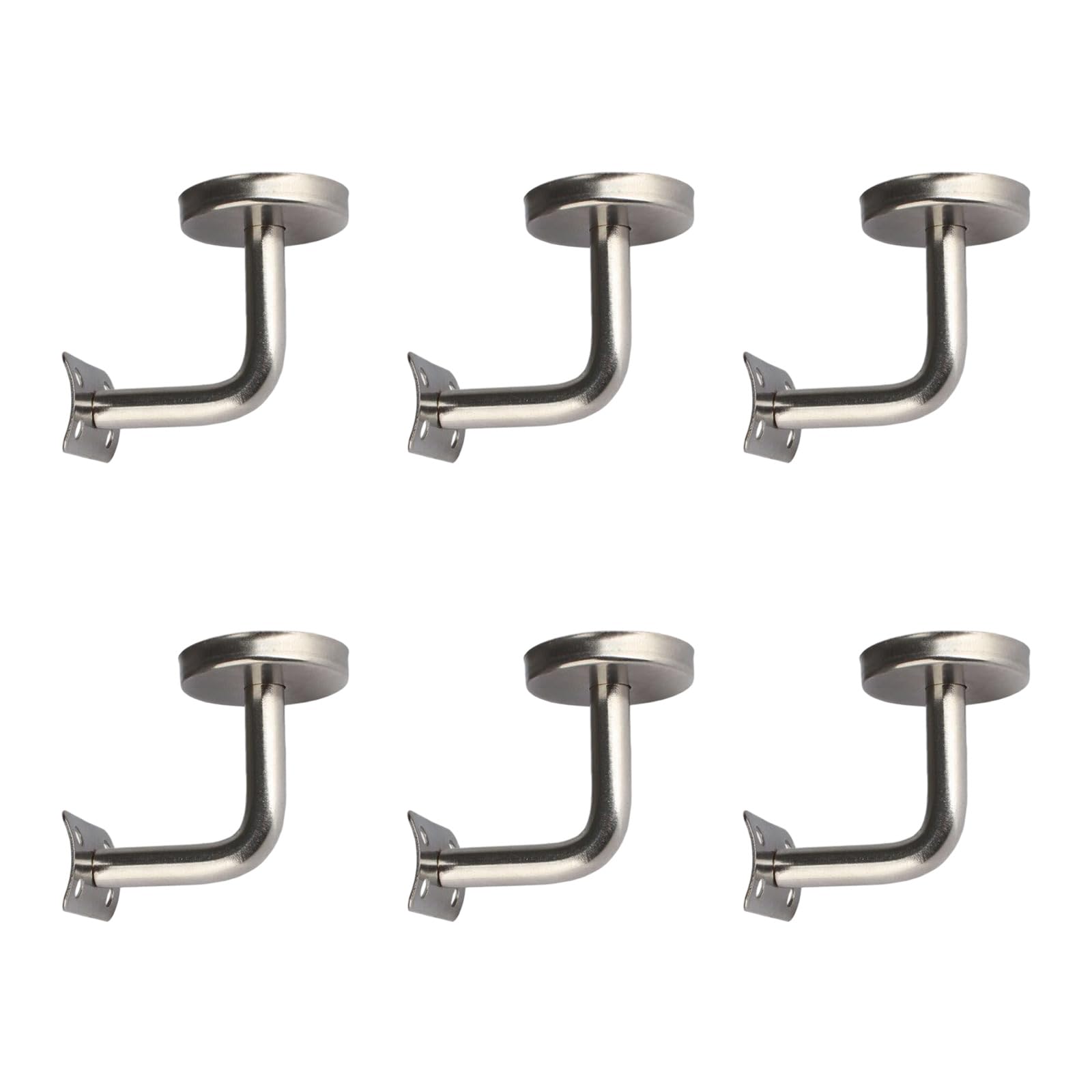 6Pcs Stainless Steel Stair Handrail Bracket Stair Railing Guardrail Fixed Bracket for Wood, Guardrail, Railing Stainless Steel Handrail