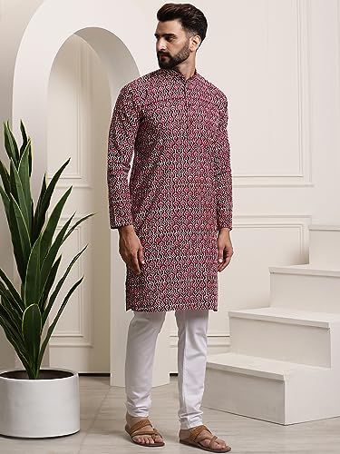 Image of SOJANYA (Since 1958 Men's Cotton Print Kurta & Churidar Pyjama Set
