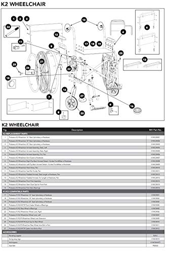 #6 - Armrest Assembly, Full Length, Pair, for Probasics K2 Wheelchair (Models WC21616DE,WC21616DS,WC21816DE,WC21816DS,WC22016DE,WC22016DS)