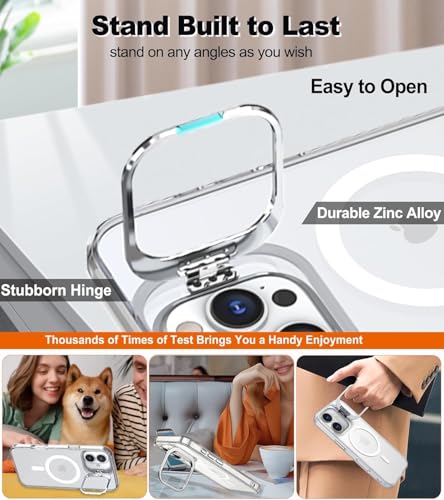 Image of for iPhone 17 Pro Max Case Clear,Magnetic iPhone 17 Max Case with Screen Protector [Compatible with MagSafe], Shockproof TPU Cover for iPhone 17 ProMax Phone Case Built-in Stash Stand