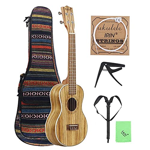WGOEODI Ukulélé de Concert de 24 Pouces, Guitare hawaïenne à Quatre Cordes 18 frettes en Bois de zèbre, avec chaîne de… - Les Beatles, Paul McCartney, John Lennon, RIngo Starr, George Harrison WGOEODI Ukulélé de Concert de 24 Pouces, Guitare hawaïenne à Quatre Cordes 18 frettes en Bois de zèbre, avec chaîne de… – Image 3