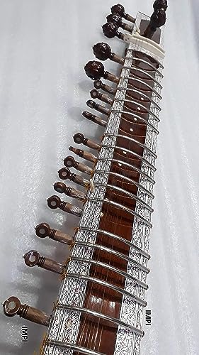 Image of SITAR PROFESSIONAL CONCERT QUALITY PT. RAVI SHANKAR STYLE AMAZING SOUND WELL SEASONED TUN WOOD,WITH FIBER BOX,EXTRA STRING AND MIZRAB
