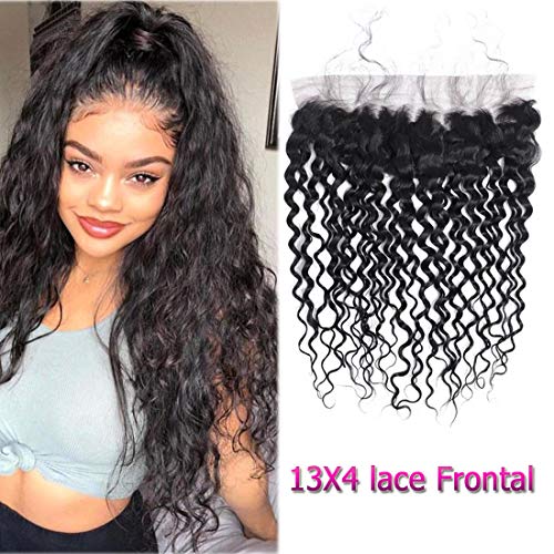 Brazilian Water Wave Frontal 13x4 Lace Closure 10 Inch Human Hair Closure Frontal with Baby Hair Ear to Ear Lace Frontal Water Wave