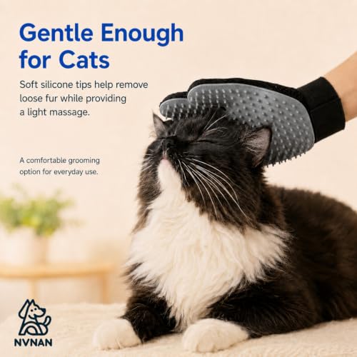 Image of NVNAN Pet Hair Removal Glove for Dogs & Cats, 2-Pack Gray