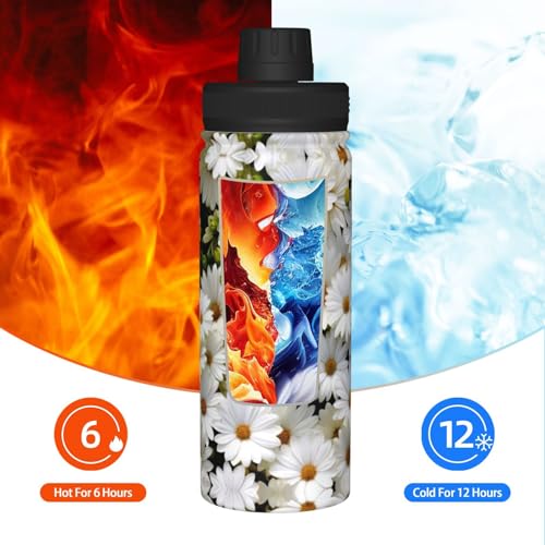 Bouteille d'eau isotherme en acier inoxydable 532ml marguerite