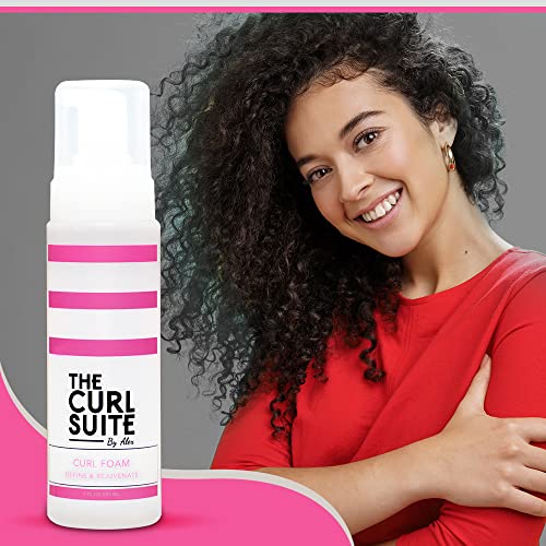 Image of The Curl Suite Hydrating Curl Foam (7 Oz.), Anti-Frizz Formula for Women & Men with Frizzy, Wavy Hair, Volumizing & Frizz Control Hair Mousse for Curly Hair
