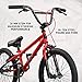 Mongoose Legion LXS Kids Freestyle Sidewalk BMX Bike, Beginner Riders, Boys and Girls, 20-Inch Wheels, Hi-Ten Steel Frame, Micro Drive 36x16T BMX Gearing, Red