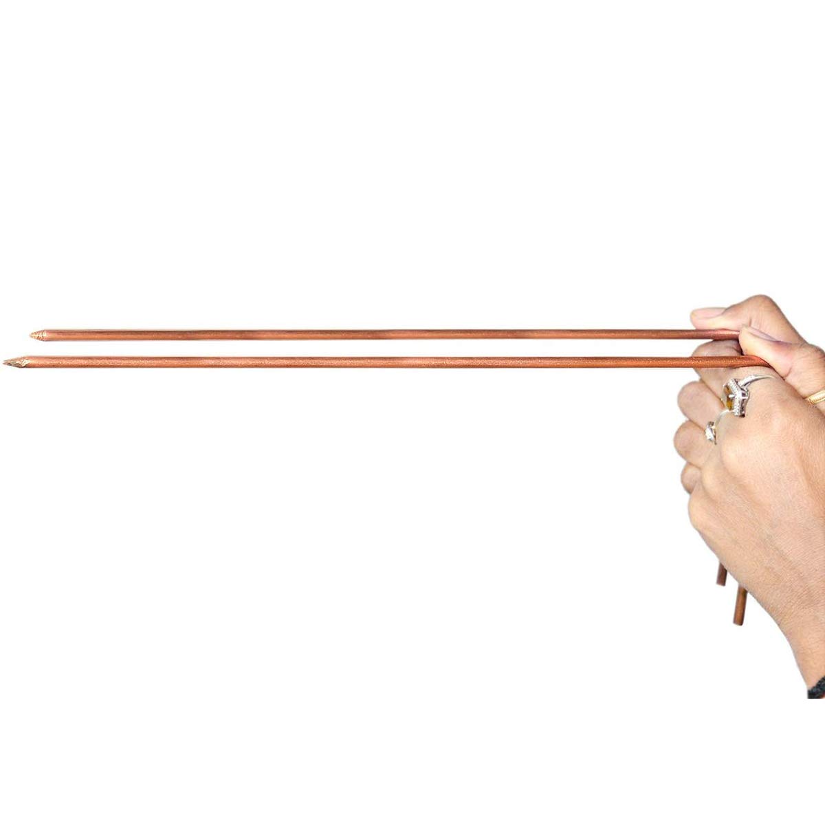 Crystu Copper Dowsing L Rods - Divining Rods Pair for Dowsing & Vastu. 32 cm