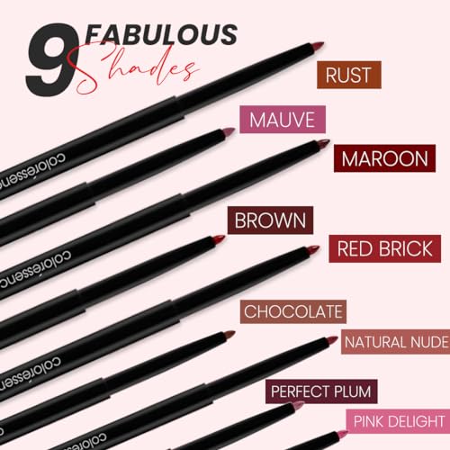 COLORESSENCE Matte Lip Liner Pencil | In-built Sharpener | Smudge Proof & Long Stay | Hydrating Texture | Intense Color | Maroon - Image 3