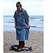Open Road Goods Surf Poncho/Adult Hooded Towel/Wetsuit Changing Robe - Charcoal Black/Indigo Blue; Saves a Sea Turtle's Life - Black