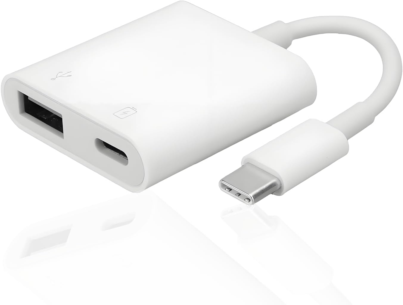 SUNGOOYUE USB C to USB Adapter 2-in-1, USB A Male to USB C Female OTG Converter with PD Charging Port for Data Sync and Fast Charge Compatible with Phone Tablet Laptop