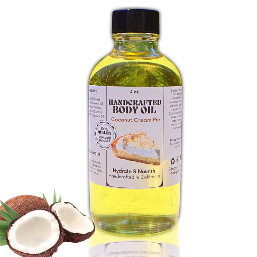 Aceite corporal de pastel de crema de coco, aceite corporal artesanal pastel de crema de coco, aceite de jugo corporal crema de vainilla, aceite corporal hidratante vainilla (A)
