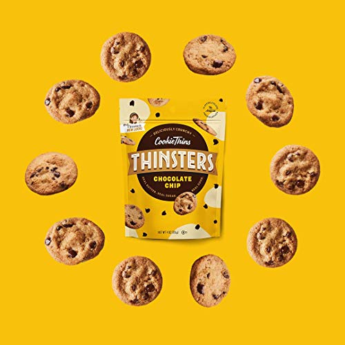 Image of Thinsters Cookie Thins Chocolate Chip, Non GMO, Peanut Free, 4 Ounce, Pack of 12
