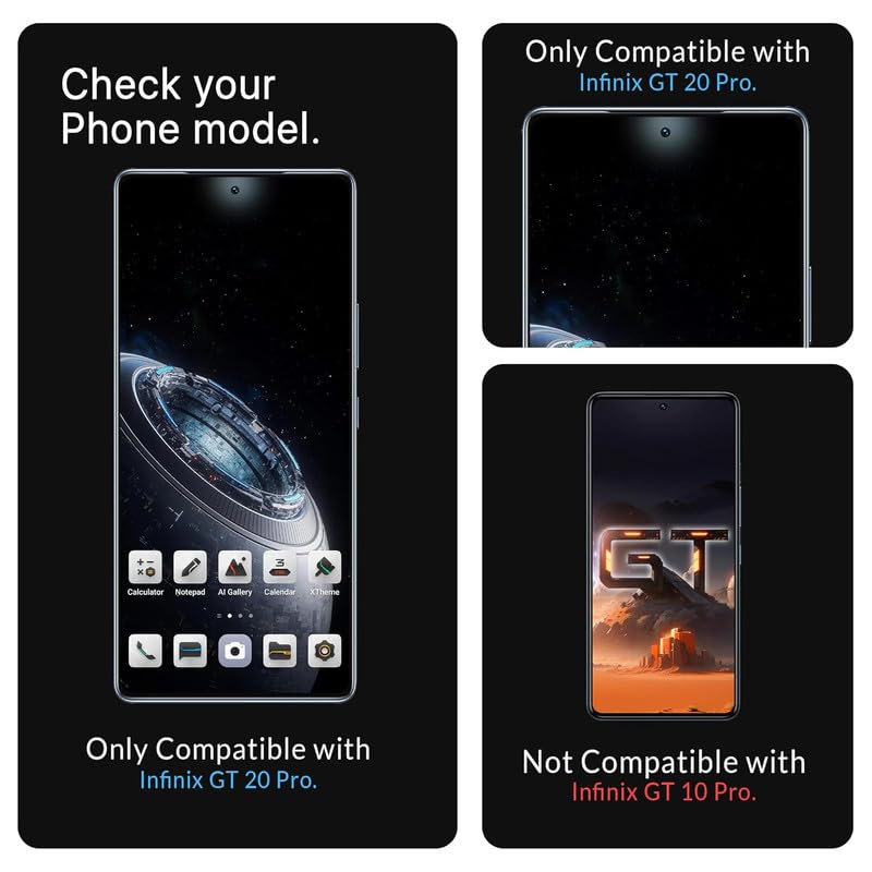 Image of Edge-To-Edge Protector Screen Tempered Glass For Infinix Gt 20 Pro 5G Cellphone With Easy Installation Kit