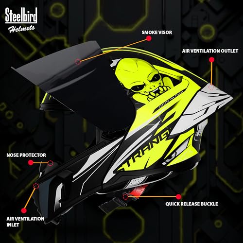 Image of Steelbird SBA-20 Strange ISI Certified Flip-Up Helmet for Men and Women