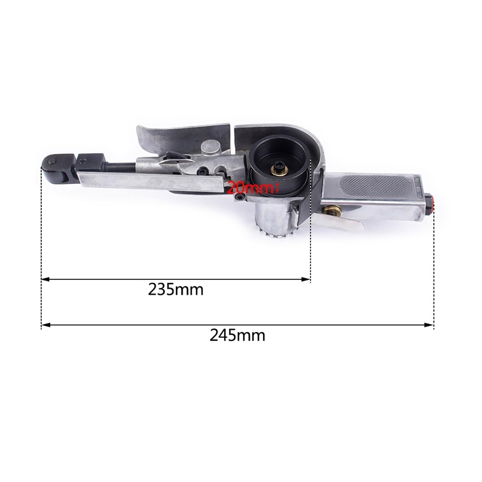 Power vijl bandschuurmachine / vinger elektrisch schuurgereedschap met 2 schuurbanden 13 mm x 457 mm