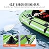 VEVOR Inflatable Boat, 3-Person Inflatable Fishing Boat, Strong PVC Portable Boat Raft Kayak, 45.6" Aluminum Oars, Fishing Rod Holders, and 2 Seats, 1100 lb Capacity for Adults, Kids #4