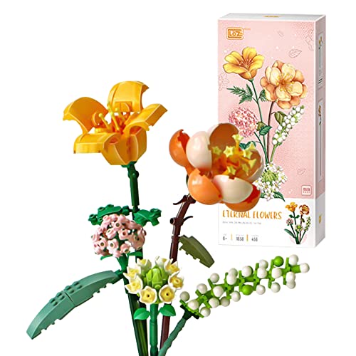 Bouquet de Fleurs Artificielles Plantes, EUBSWA Bricolage Bouquet de Blocs de Construction Cadeaupour Adultes Femmes et Hommes ( (456 pièces, Soleil Vitalité) Cover