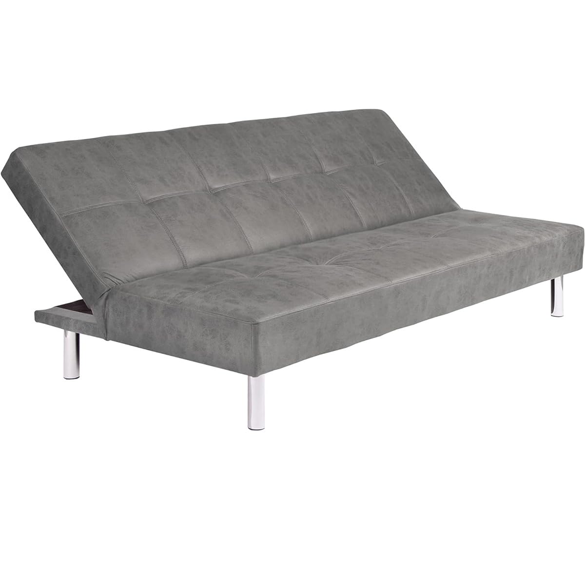 mattfy - Sofá Cama Clic Clac Tipo Libro de 3 Plazas Modelo Milos, Diseño Moderno, Práctico y Funcional, Acabado en Gris