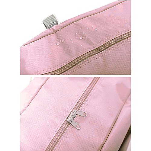 Unova Folding Travel Duffel Bag Packable Light Nylon Water Resistant Tote Weekend Getaway Overnight Carry-on Shoulder (Pink)