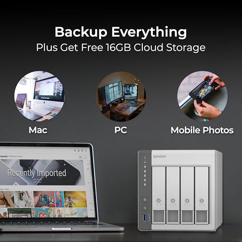 Image of QNAP 4 Bay NAS with 24TB Storage Capacity, Preconfigured RAID 5 Seagate IronWolf Drives Bundle, 2.5GbE Ports (TS-433-4G-48ST-US)