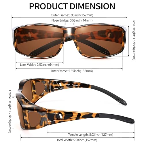 Image of URUMQI Polarized Sunglasses Fit Over Glasses for Men Women, Wraparound Sun Glasses UV400 Protection for Driving Fishing