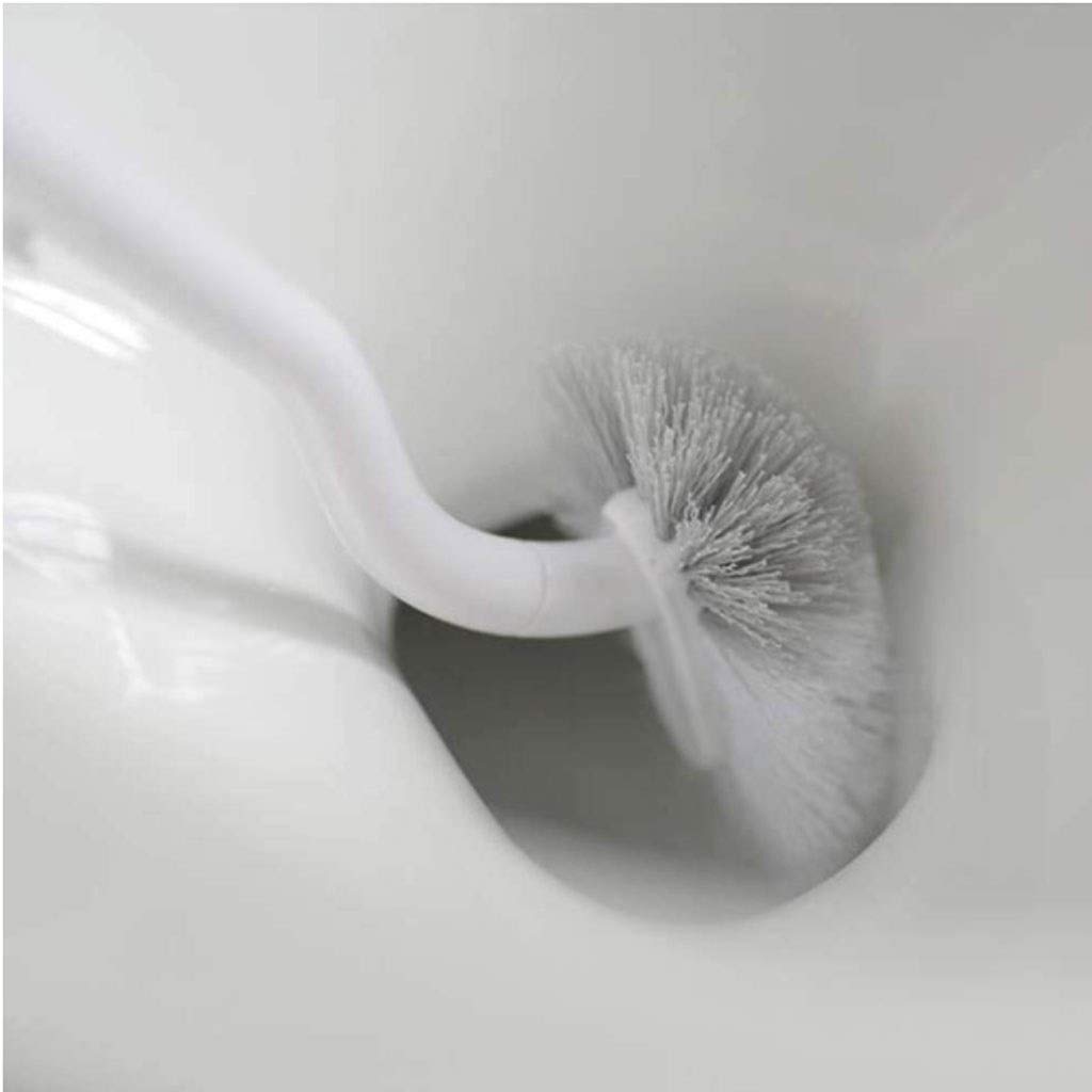 Uchwyt na szczotkę do WC Zestaw szczotek do WC Długa rączka Miękkie włosy Szczotka do WC i uchwyt Dogłębne czyszczenie (zielono-białe) Szczotki do WC, szczotka WC z uchwytem
