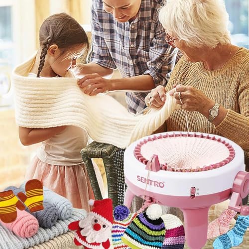 Image of Suicune Plastic Sentro Knitting Machine, 48 Needles Knitting Loom Machine with Row Counter, Smart Weaving Loom Knitting Round Loom, Knitting Board Rotating Double Knit Loom for Home