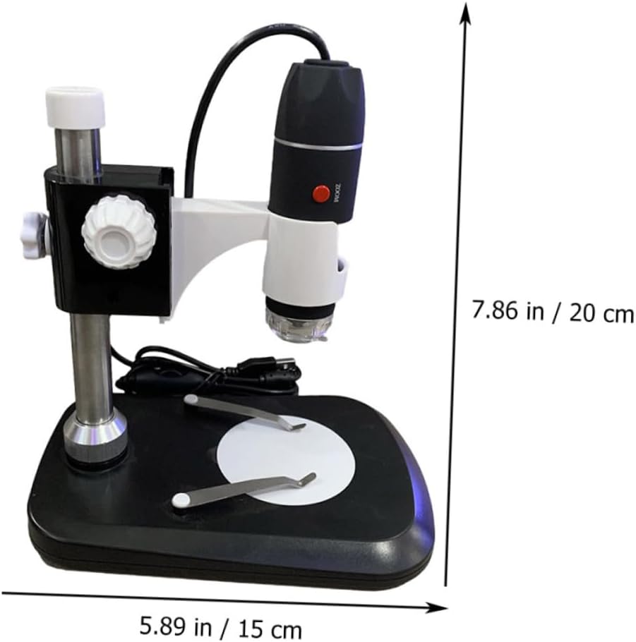 Gadpiparty Portable Digital Microscope USB Electron Loupe with LED Light Lightweight Black Handheld Magnifier for Education and Outdoor Observation