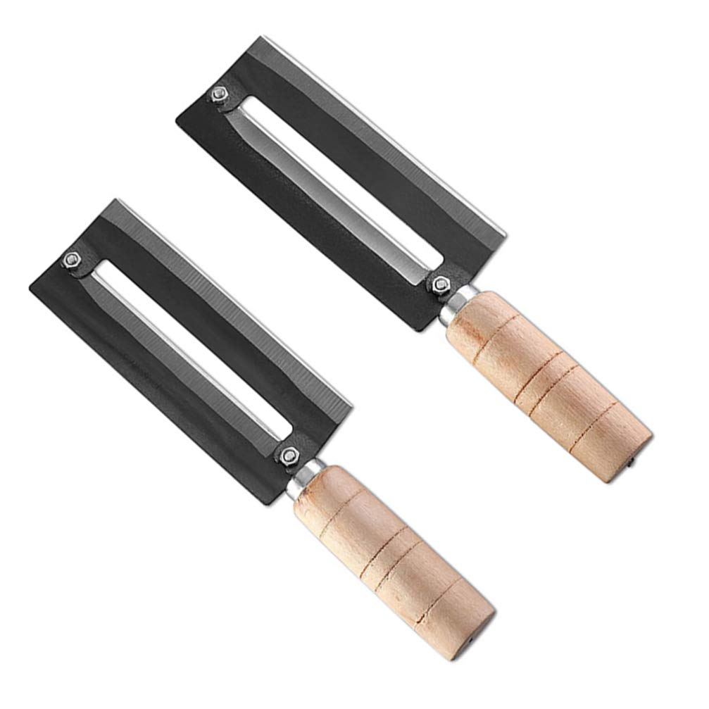 UPKOCH 2 Pcs Cuisine Éplucher Outil À Haut Carbone en Acier Réutilisable Manche en Bois Cutter Cuisine Gadget Éplucheur pour Celtuce Légumes Fruits Concombre