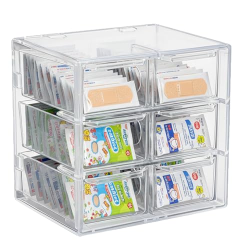 Bandage Organizer 6 Drawer Acrylic Medicine Storage Box