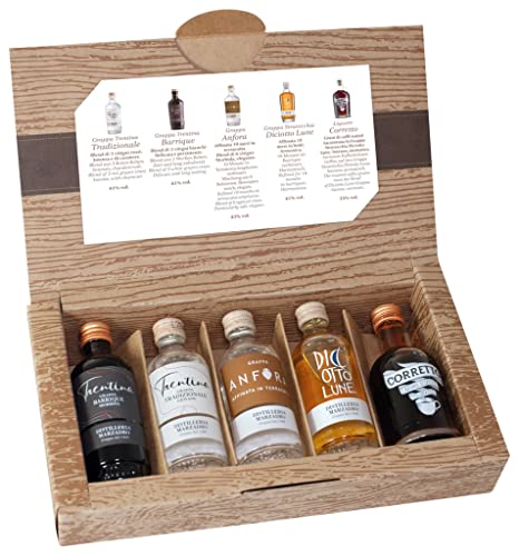 The Wine Guys Geschenkset “Marzadro-Grappa-Set “ mit fünf verschiedenen Sorten Grappa (5x...