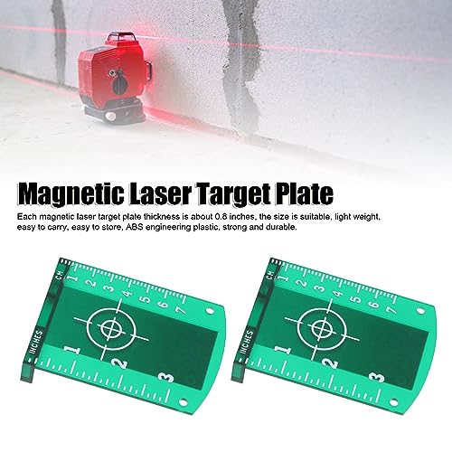 Laser Target Plate,2Pcs ABS Magnetic Floor Laser Target Card Plate,Green Beam Laser Level Enhancing Visibility with Base for Replacement - Image 4