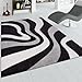 Price comparison product image Paco Home Designer Carpet With Contour Cut And A Wave Pattern In Black Grey And White, Size:60x110 cm