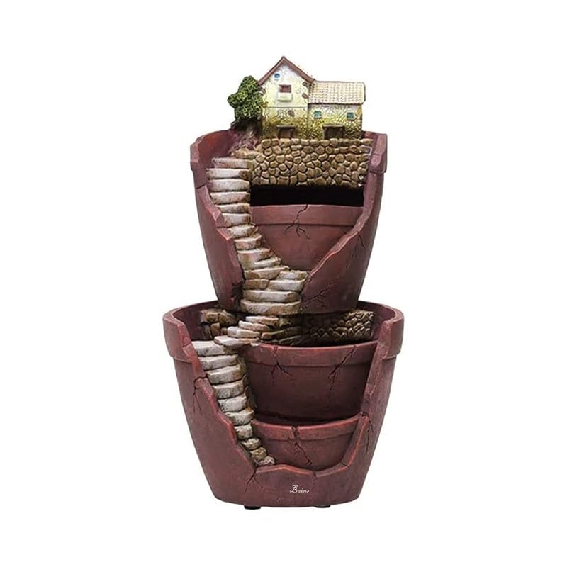 Keyoroo Resin Fairy Garden Hill Top House Shaped Dual Layer Four Pot Planter Gamla Ornament For Herbs Succulents Decoration Vertical Tower Unique Indoor Outdoor (Size: L6Xb5Xh11 ")-Multicolor (B0CRZ4YGML) Amazon Price History, Amazon Price Tracker