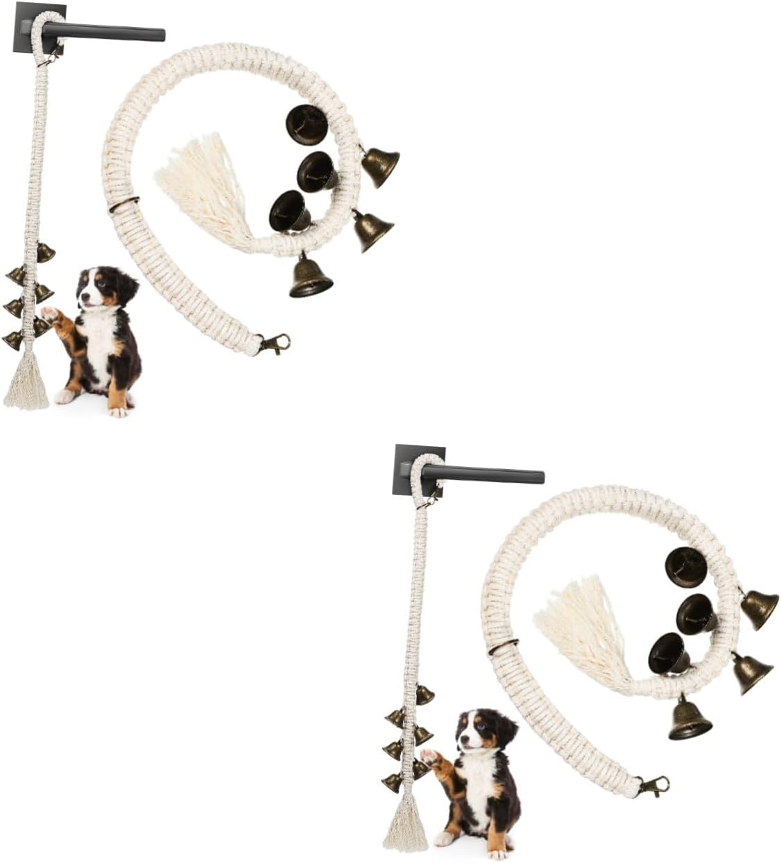Mipcase 4pcs Dog Training Door Bells Cotton Rope Loud Hanging Bells Door Pet for Knob