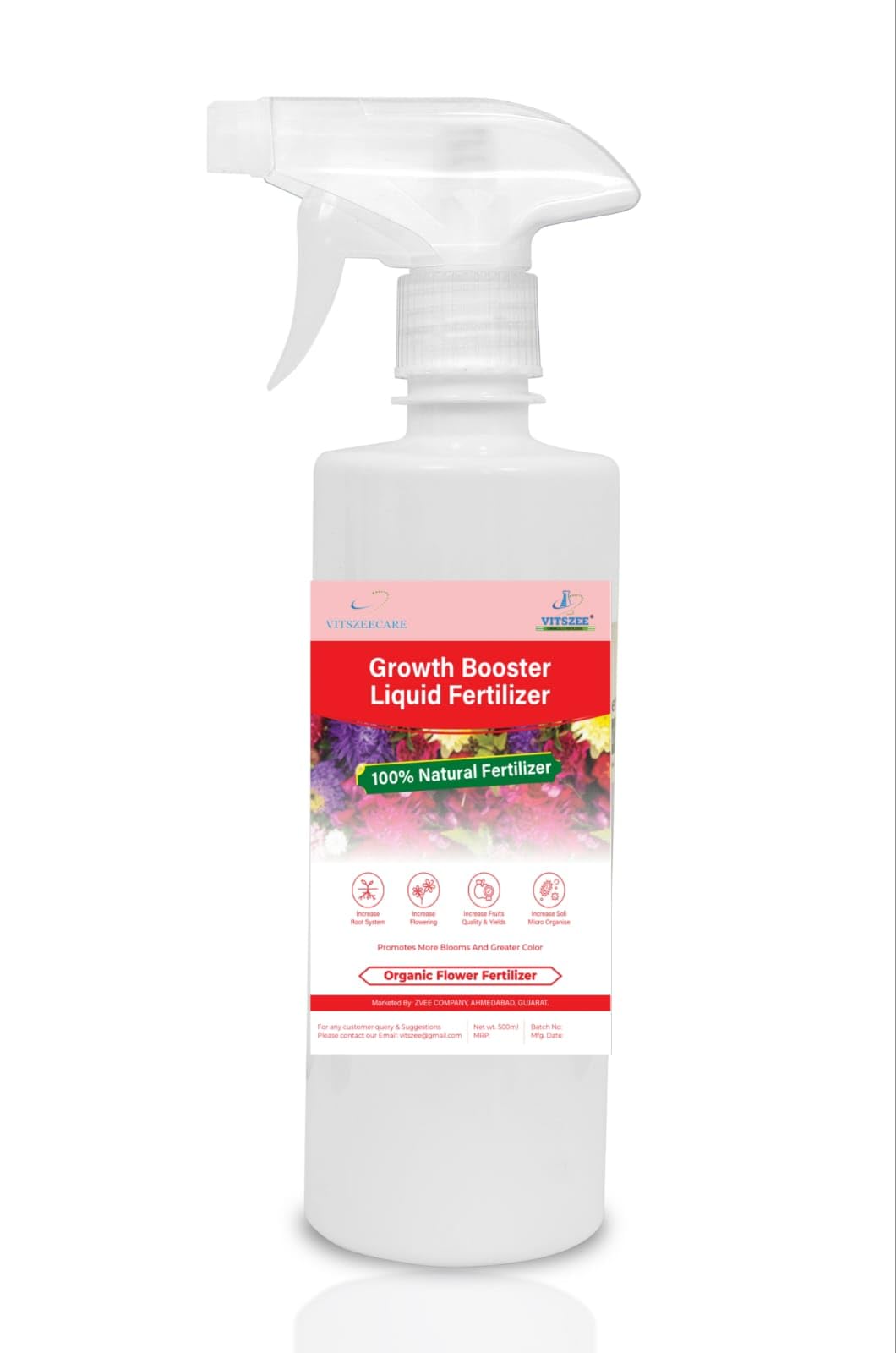 VITSZEE Growth Booster Liquid 500ml Organic Bio-Fertilizer for All Plants | Growth and Flowering Ideal for Indoor and Outdoor Plant, fast boost fruits, Vegetable flowering, Multi-Purpose Fertilizers (B0CZ73MRYF) Amazon Price History, Amazon Price Tracker